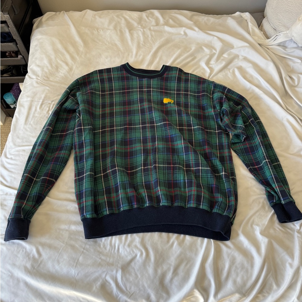 RARE Vintage Masters Golf Green Plaid Crewneck - Player's Design - XL - Pristine
